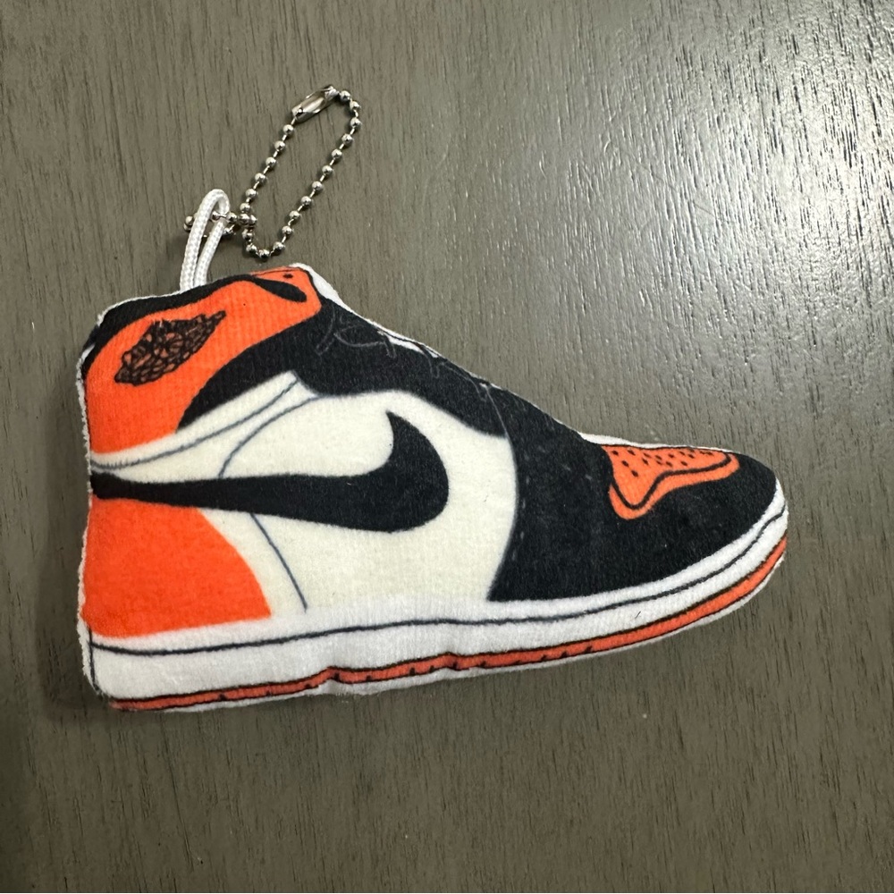 Nike Jordan 1 Sneaker plush Keychain - Black and Orange